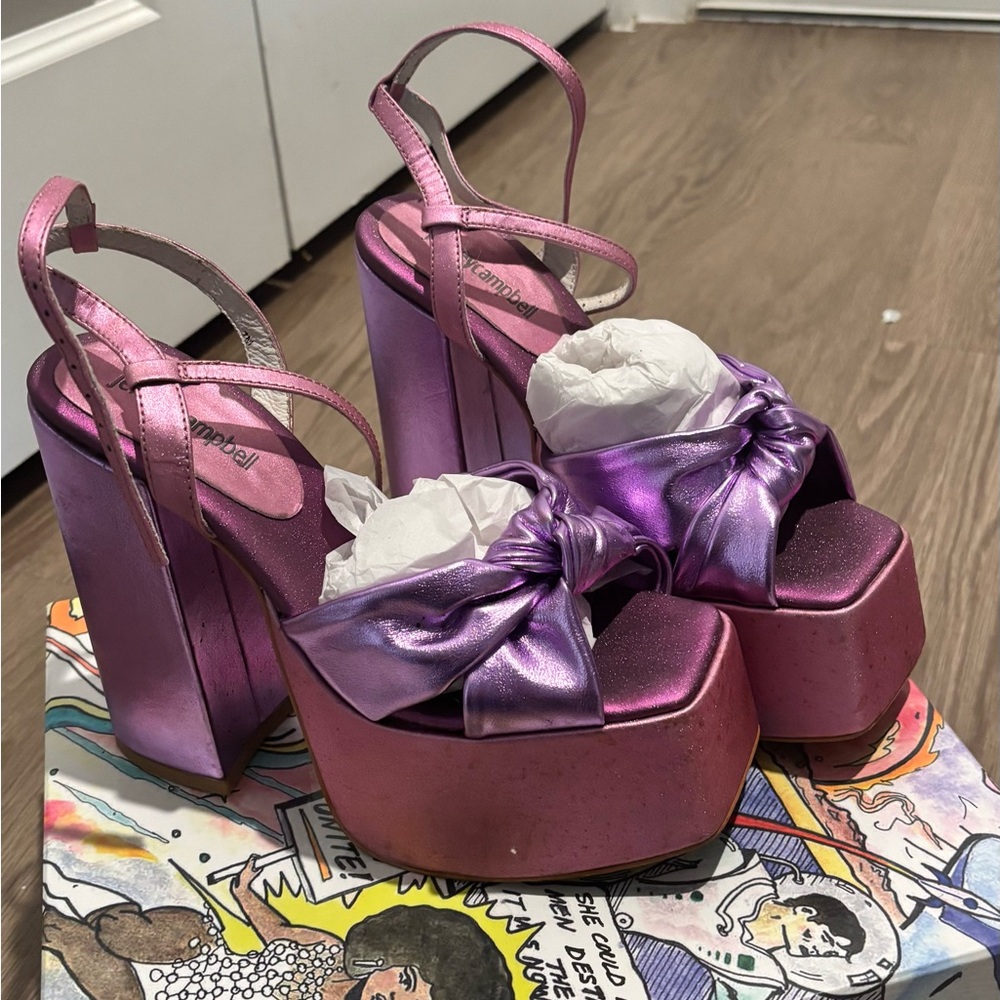 Pleaser Shiny Pink Platform Sandals
